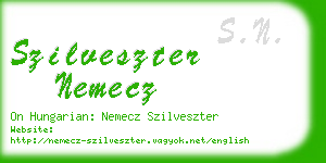 szilveszter nemecz business card